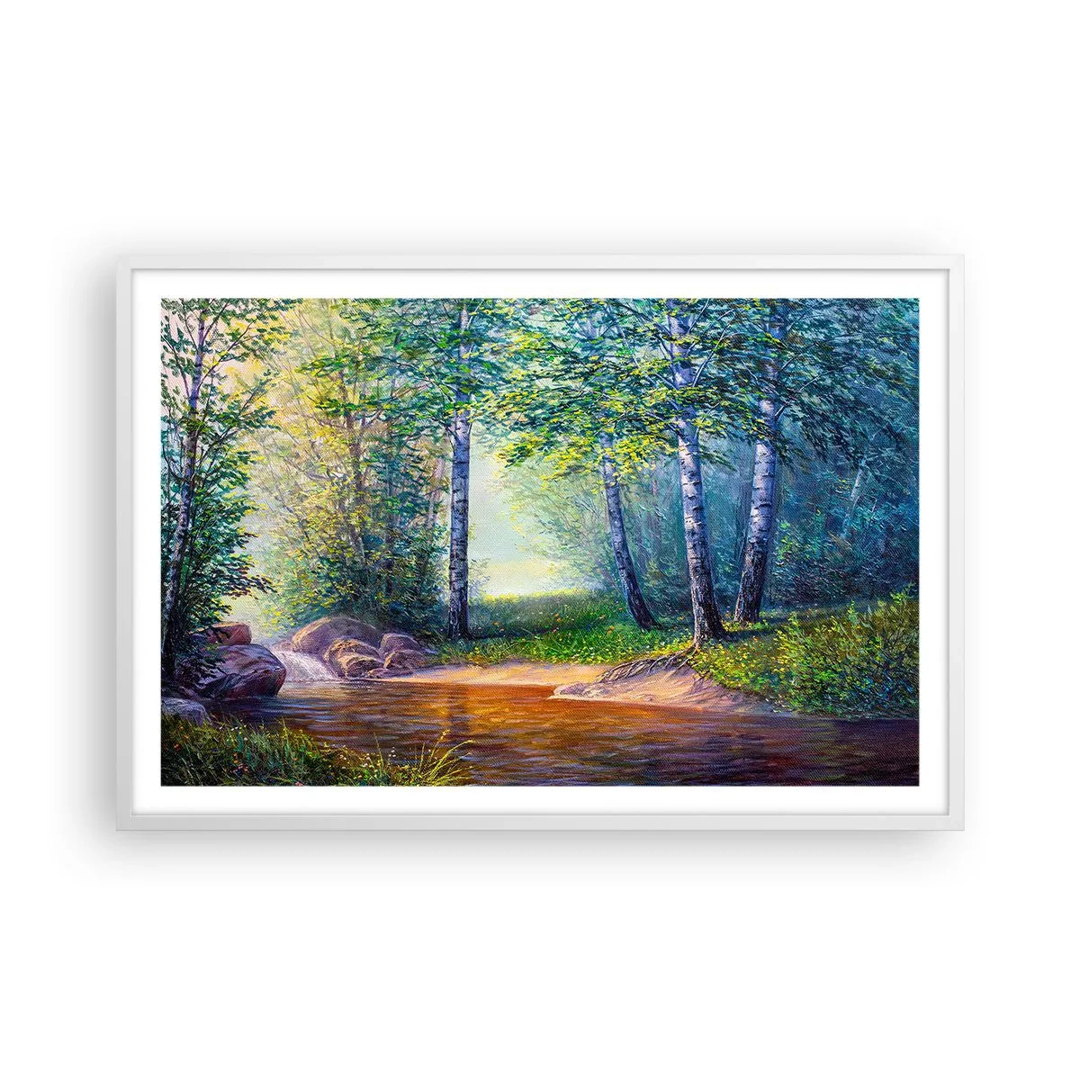 Poszter fekete keretben - Idilli táj - 91x61 cm