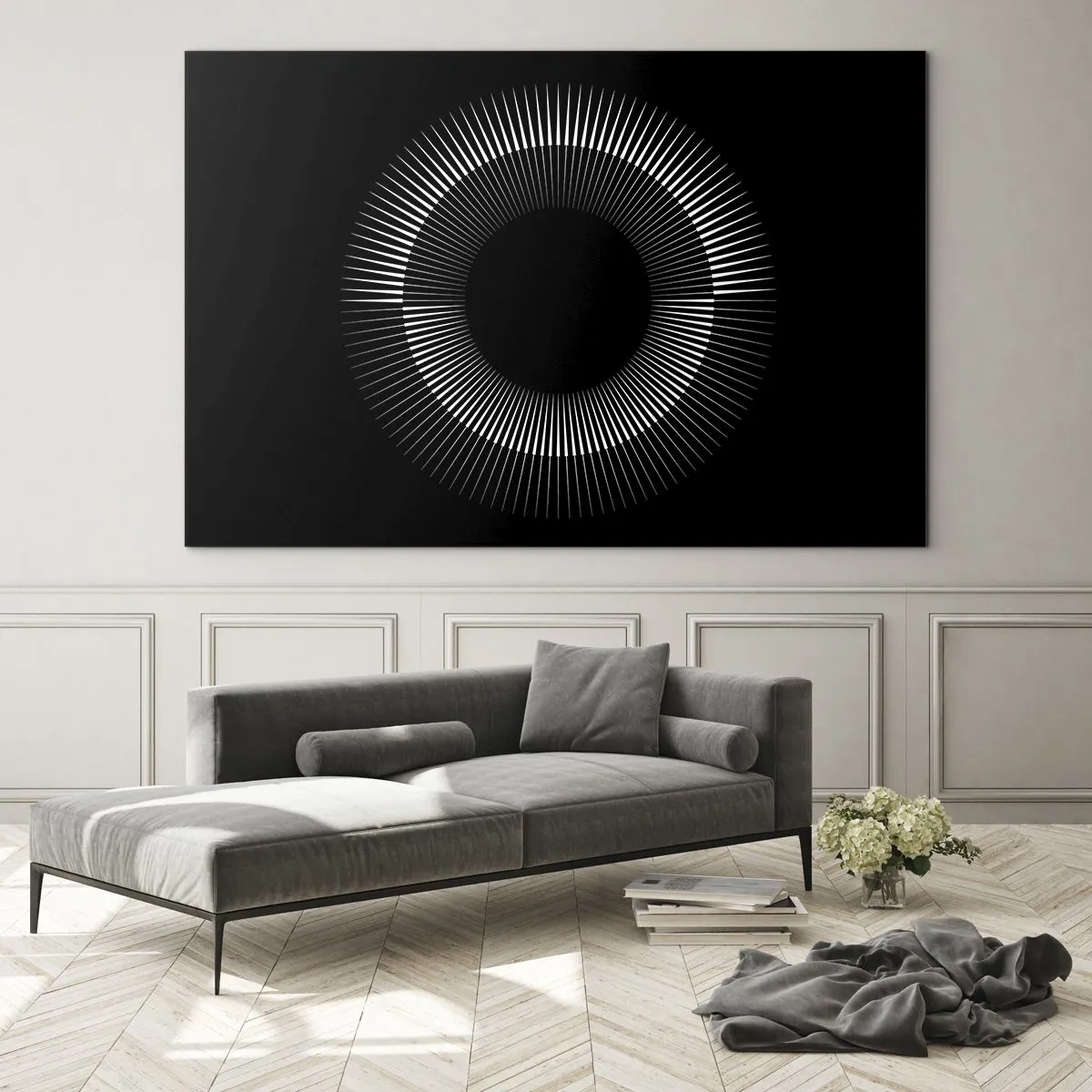 Üveg kép - Fekete Nap - 120x80 cm