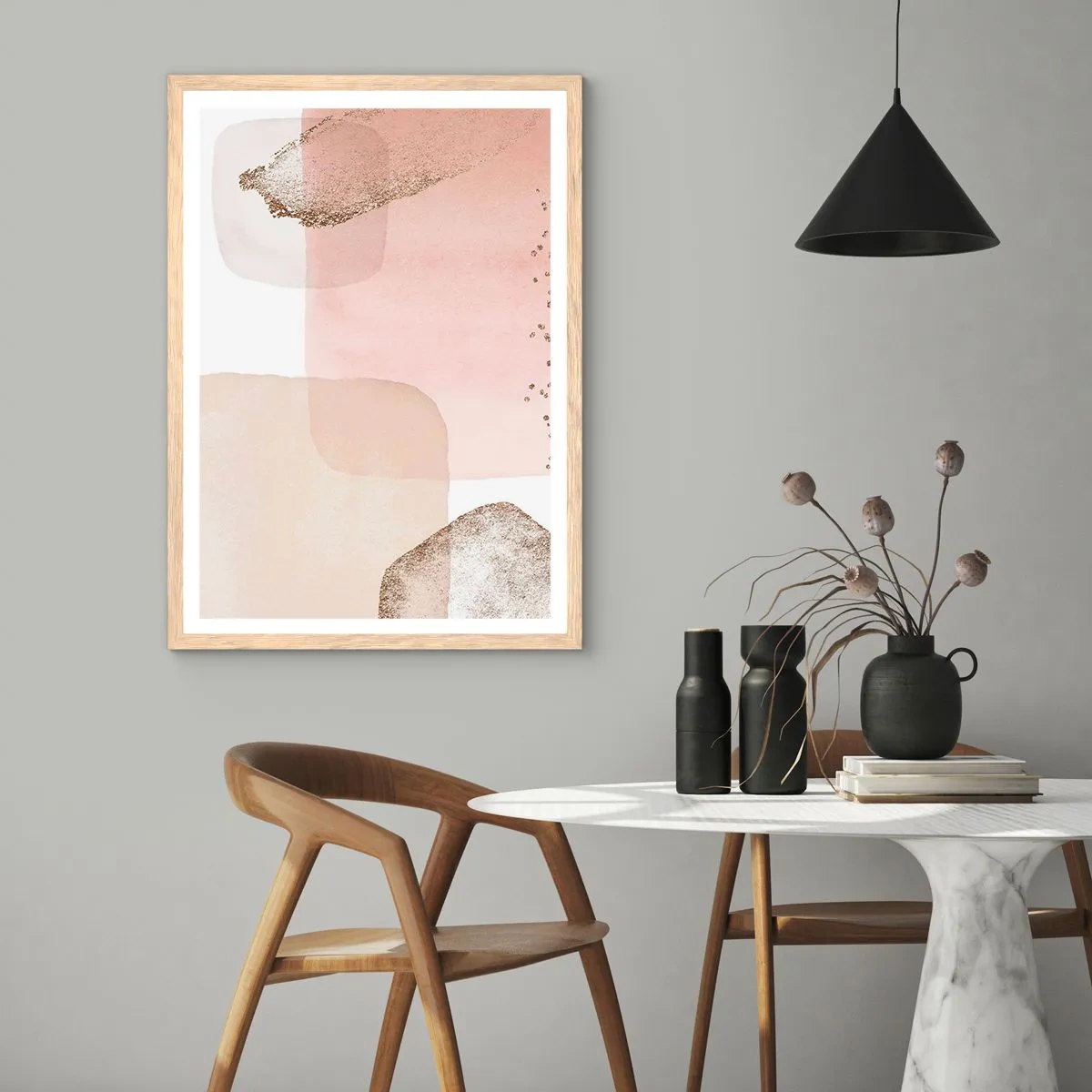 Poszter világos tölgy keretben - Egy pillantás a színeken keresztül - 50x70 cm