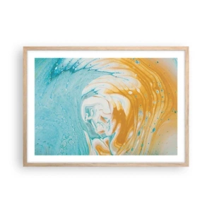 Poszter világos tölgy keretben - Pasztell örvény - 70x50 cm