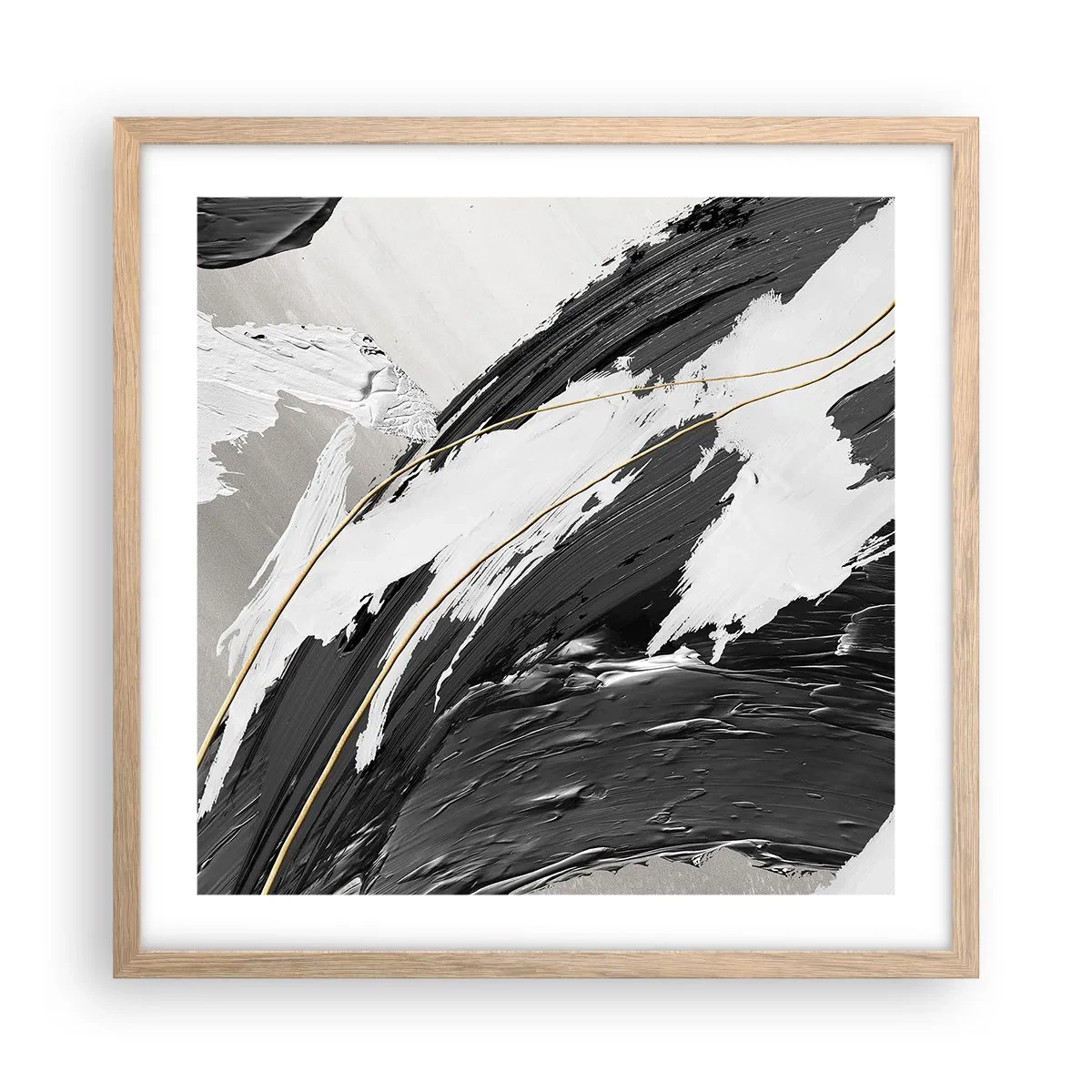 Poszter világos tölgy keretben - Absztrakció érzékkel - 50x50 cm