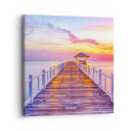 Vászonkép - Az est lilás-arany csendje - 40x40 cm