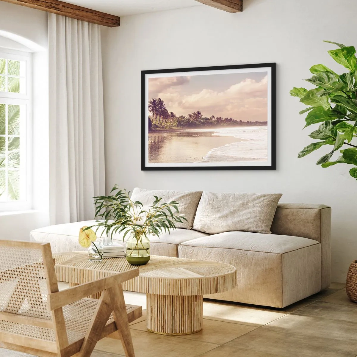 Poszter fehér keretben - A hullámok simogatása - 50x40 cm