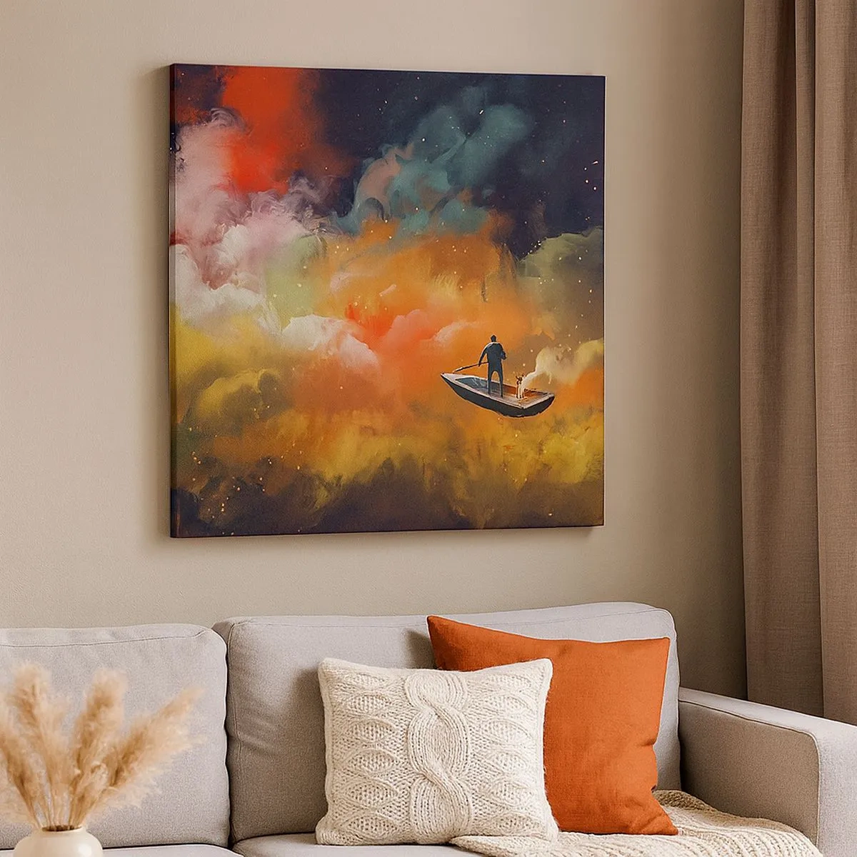 Vászonkép - Hajóval a galaxison keresztül - 30x30 cm