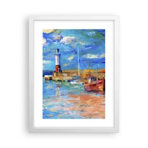 Poszter fekete keretben - Egy délután a szivárványos öbölben - 30x40 cm