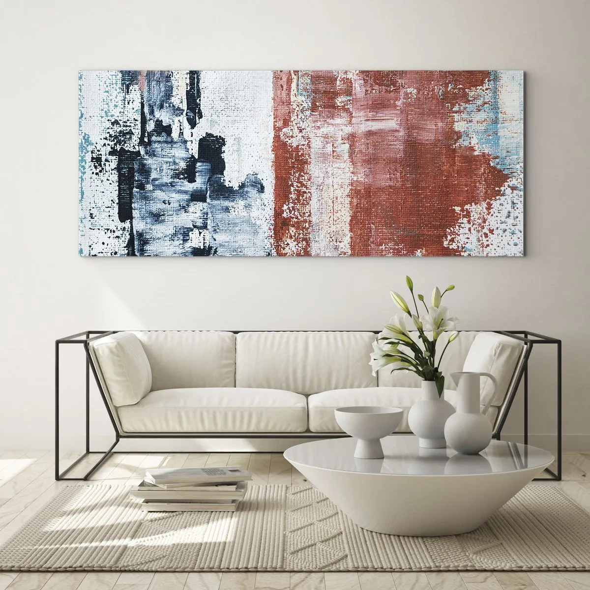 Üveg kép - Fele-fele absztrakt - 100x40 cm