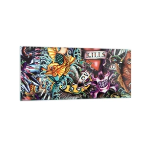 Üveg kép - A tetováló művész álma - 120x50 cm