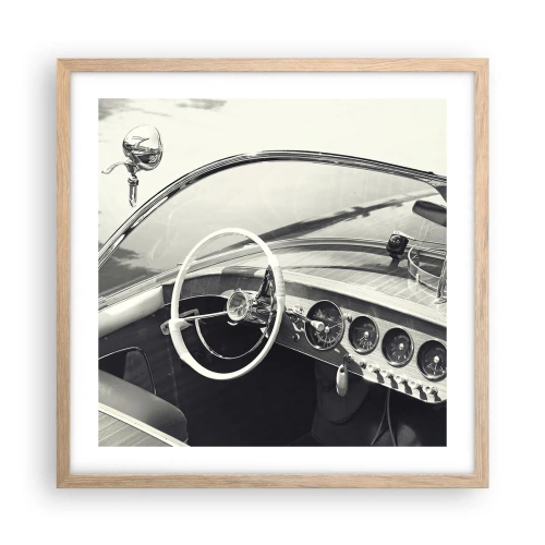 Poszter világos tölgy keretben - Időjárás a gazdagoknak - 50x50 cm