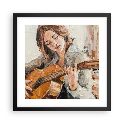 Poszter fehér keretben - Koncert gitárra és egy lány szívére - 40x40 cm