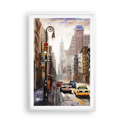 Poszter fekete keretben - New York – esőben is színes - 61x91 cm