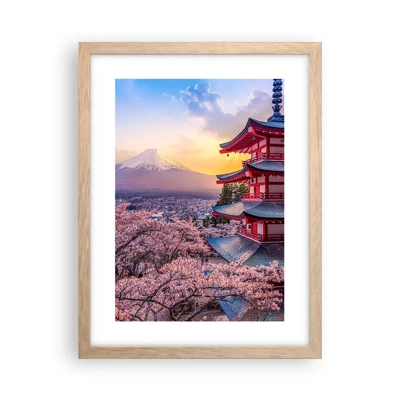 Poszter világos tölgy keretben - A japán lélek lényege - 30x40 cm