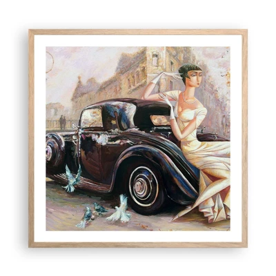 Poszter világos tölgy keretben - Elegancia retro stílusban - 60x60 cm