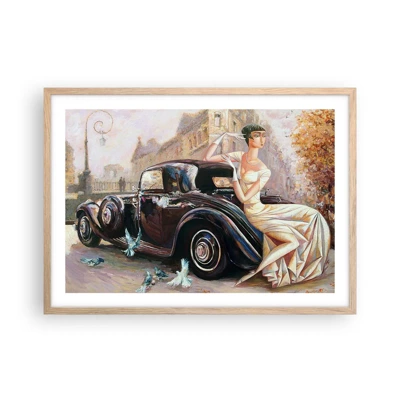 Poszter világos tölgy keretben - Elegancia retro stílusban - 70x50 cm