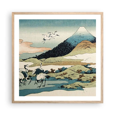 Poszter világos tölgy keretben - Japán lélekben - 60x60 cm