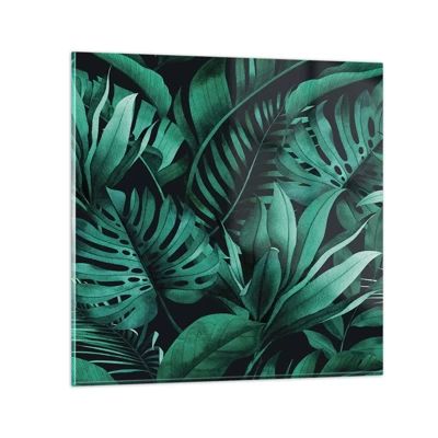 Üveg kép - A trópusi zöld mélysége - 40x40 cm