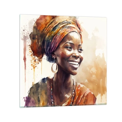 Üveg kép - Afrikai királynő - 70x70 cm