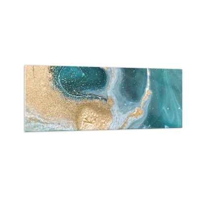 Üveg kép - Arany és türkiz örvénye - 140x50 cm