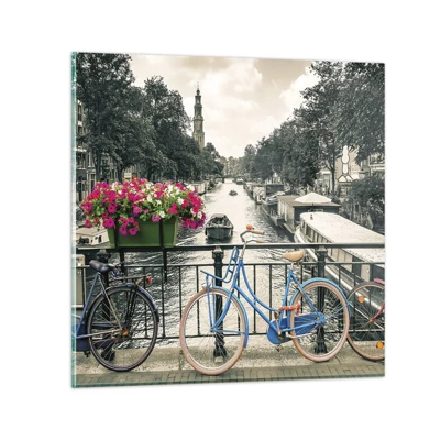 Üveg kép - Az amszterdami utca színei - 30x30 cm