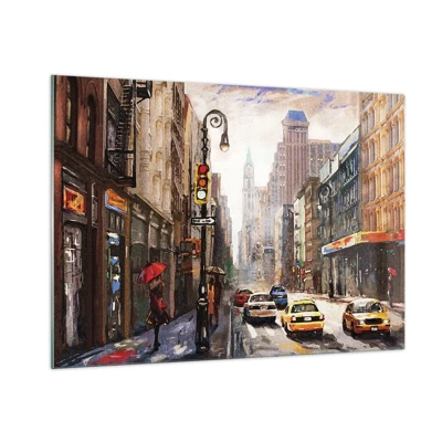 Üveg kép - New York – esőben is színes - 100x70 cm