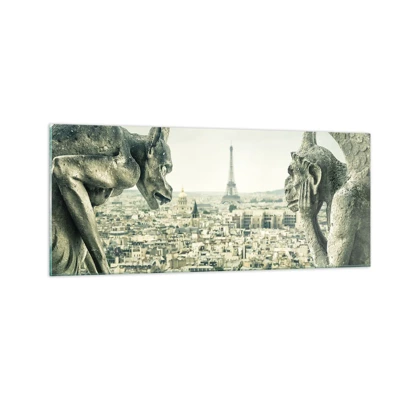 Üveg kép - Párizsi csevegés - 100x40 cm
