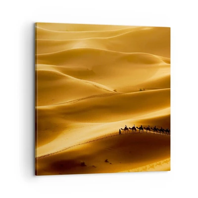 Vászonkép - Karaván a sivatagi hullámokban - 60x60 cm