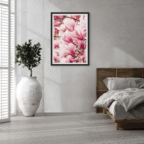 Poszter fehér keretben - A tavasz rózsaszínű - 50x70 cm