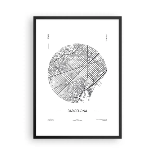 Poszter fehér keretben - Barcelona anatómiája - 50x70 cm