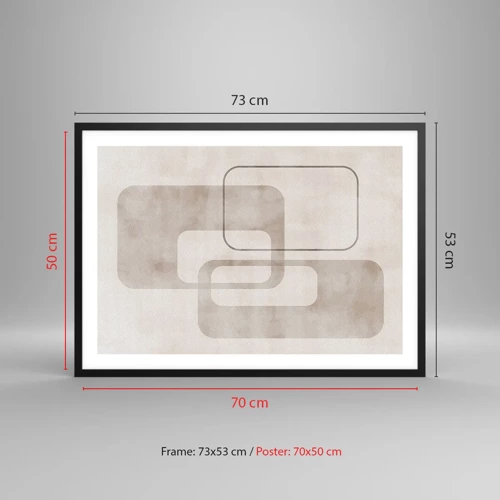 Poszter fehér keretben - Geometrikus fúga - 70x50 cm