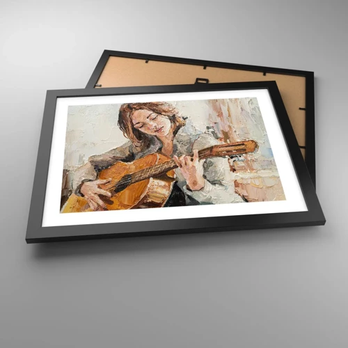 Poszter fehér keretben - Koncert gitárra és egy lány szívére - 40x30 cm