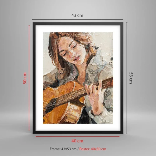 Poszter fehér keretben - Koncert gitárra és egy lány szívére - 40x50 cm