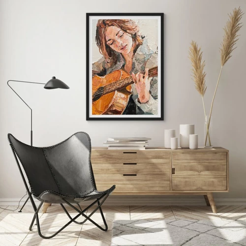 Poszter fehér keretben - Koncert gitárra és egy lány szívére - 50x70 cm