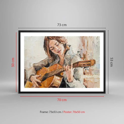 Poszter fehér keretben - Koncert gitárra és egy lány szívére - 70x50 cm