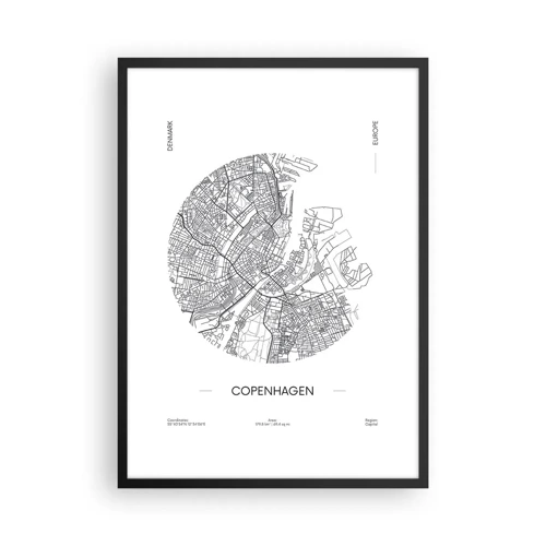Poszter fehér keretben - Koppenhága anatómiája - 50x70 cm