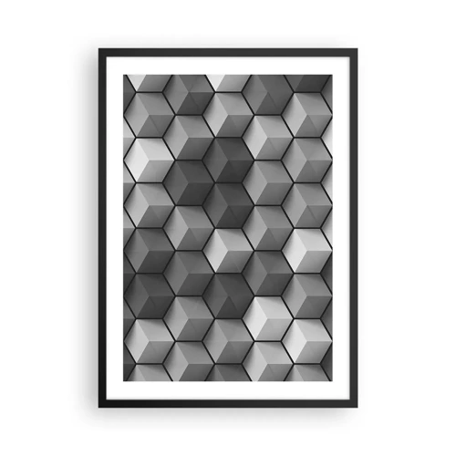 Poszter fehér keretben - Kubista kirakós - 50x70 cm