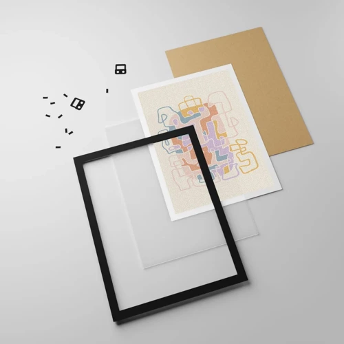 Poszter fehér keretben - Labirintus - egy örömteli kaland - 50x70 cm