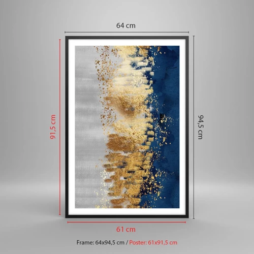 Poszter fehér keretben - Modern kompozíció csillogással - 61x91 cm