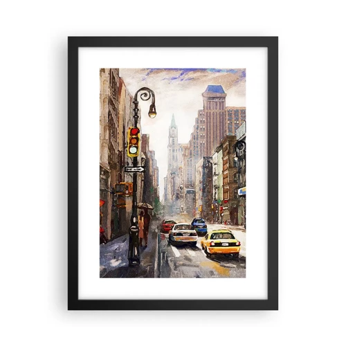 Poszter fehér keretben - New York – esőben is színes - 30x40 cm