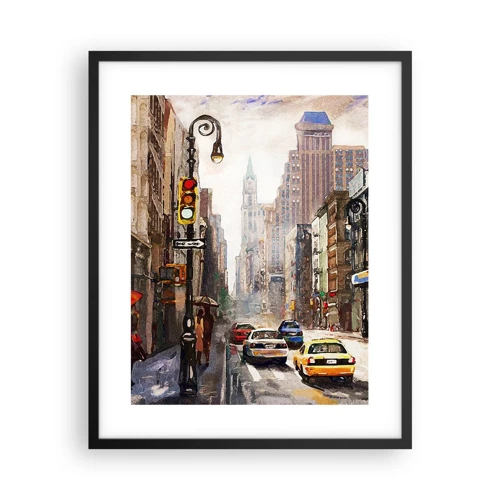 Poszter fehér keretben - New York – esőben is színes - 40x50 cm