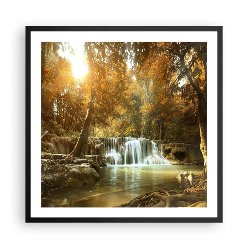 Poszter fehér keretben - Park kaszkád - 60x60 cm