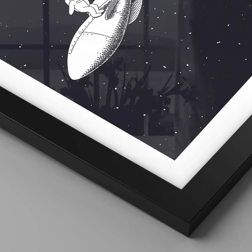 Poszter fehér keretben - Űrszörfös - 50x70 cm