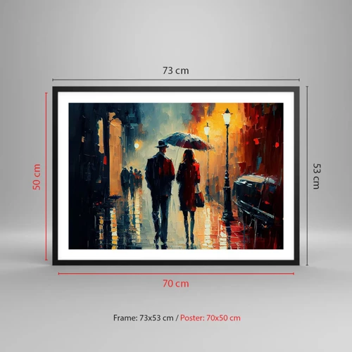 Poszter fehér keretben - Városi love strory - 70x50 cm