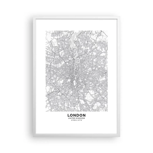 Poszter fekete keretben - A londoni labirintus térképe - 50x70 cm