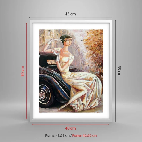 Poszter fekete keretben - Elegancia retro stílusban - 40x50 cm