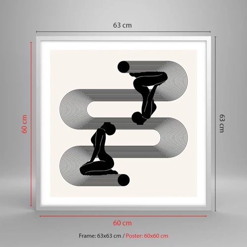 Poszter fekete keretben - Érzéki szimmetria - 60x60 cm