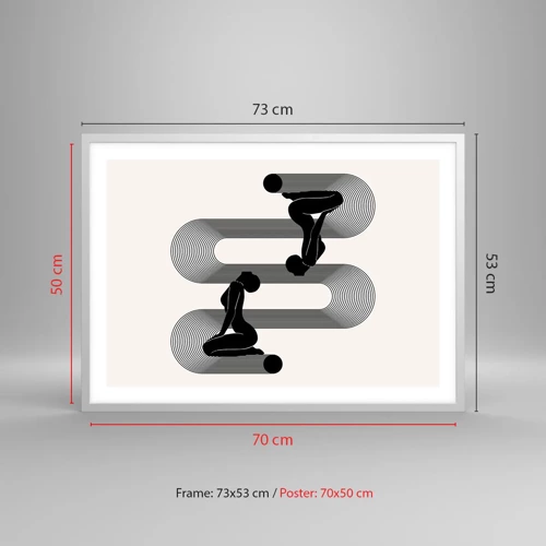 Poszter fekete keretben - Érzéki szimmetria - 70x50 cm