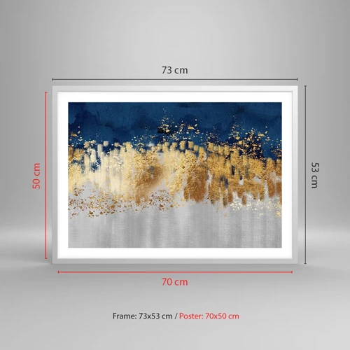 Poszter fekete keretben - Modern kompozíció csillogással - 70x50 cm