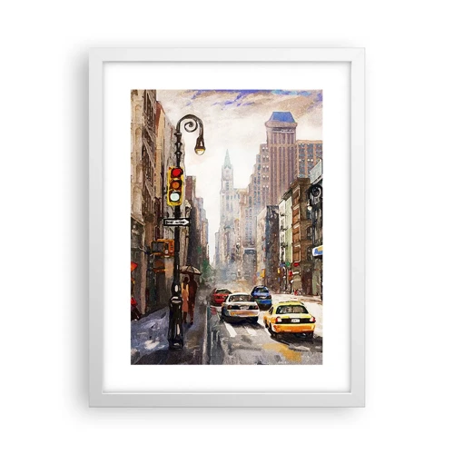 Poszter fekete keretben - New York – esőben is színes - 30x40 cm