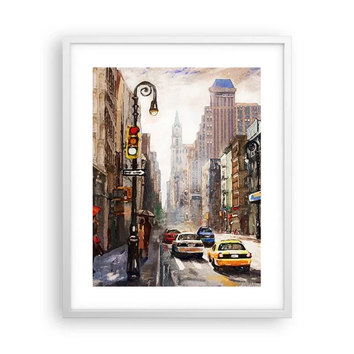 Poszter fekete keretben - New York – esőben is színes - 40x50 cm