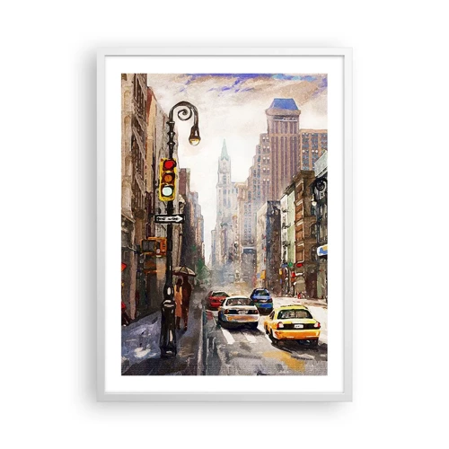 Poszter fekete keretben - New York – esőben is színes - 50x70 cm