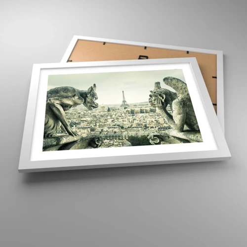 Poszter fekete keretben - Párizsi csevegés - 40x30 cm